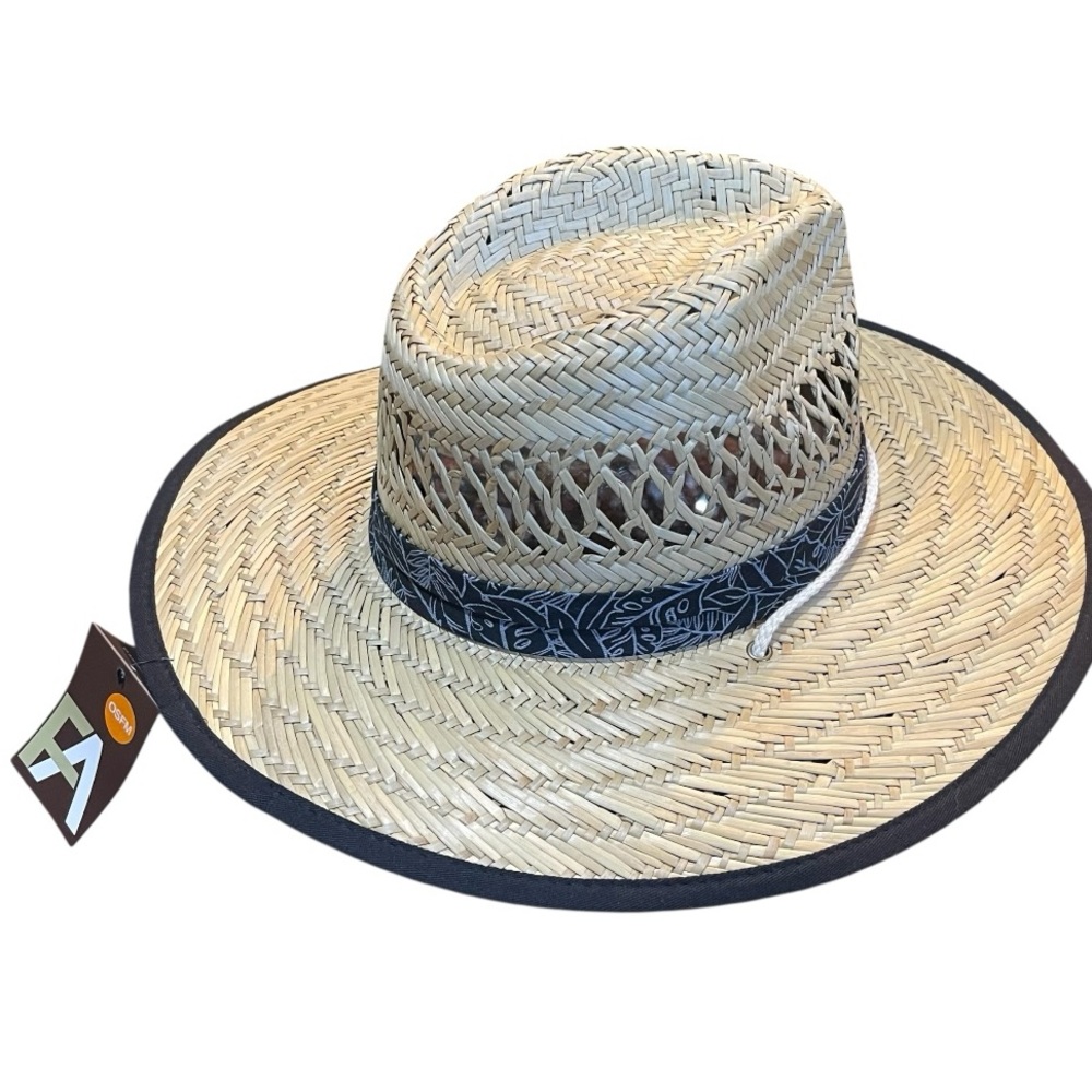 Free Authority Outdoors Lifeguard Tan Straw Hat, UPF 50+‎ O/S Black Grey Floral